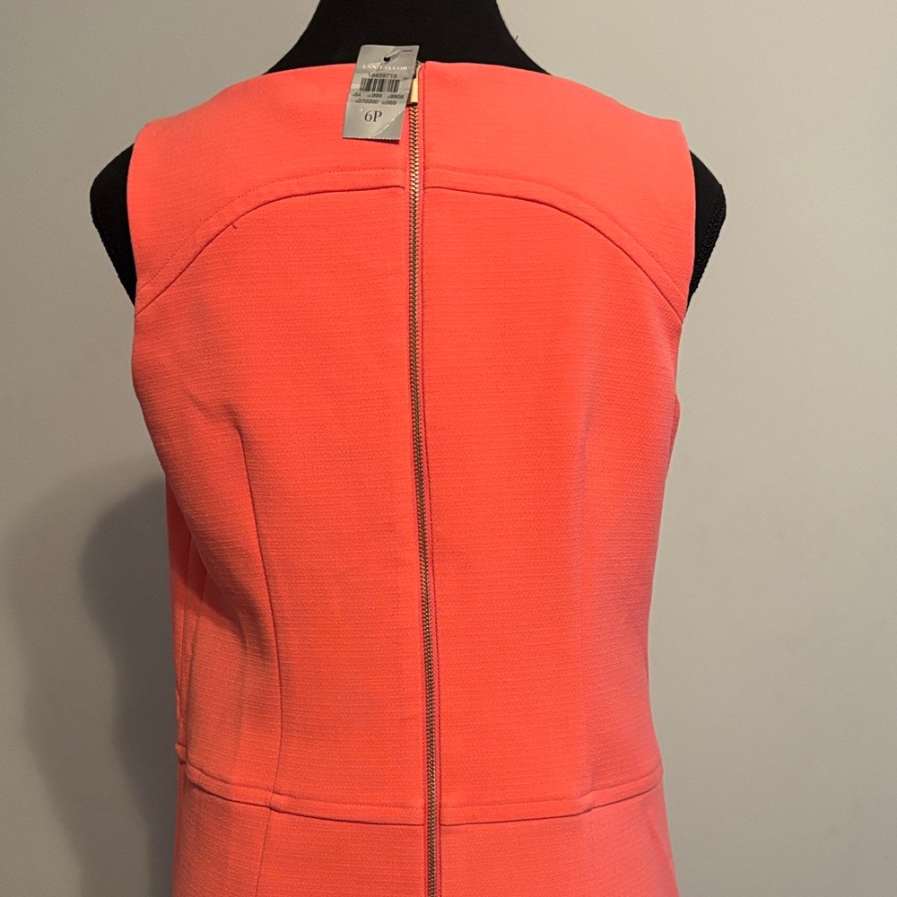 Ann Taylor Sleeveless Coral Shift Dress. Size: 6P Brand New - Picture 4 of 12